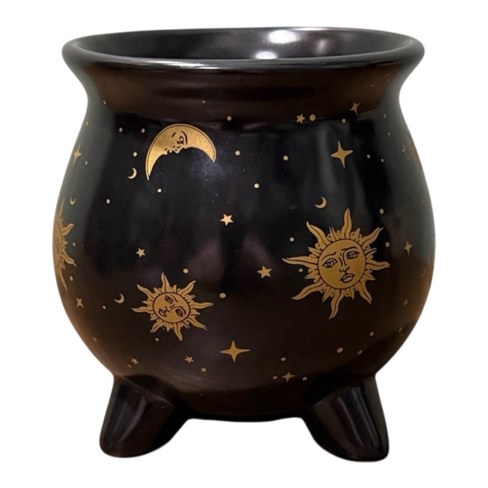 Celestial Black and Gold Sun and Moon Cauldron Mug - Picture 4 of 7